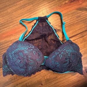 ✨Victoria's Secret Lace Bralette - Navy and Teal